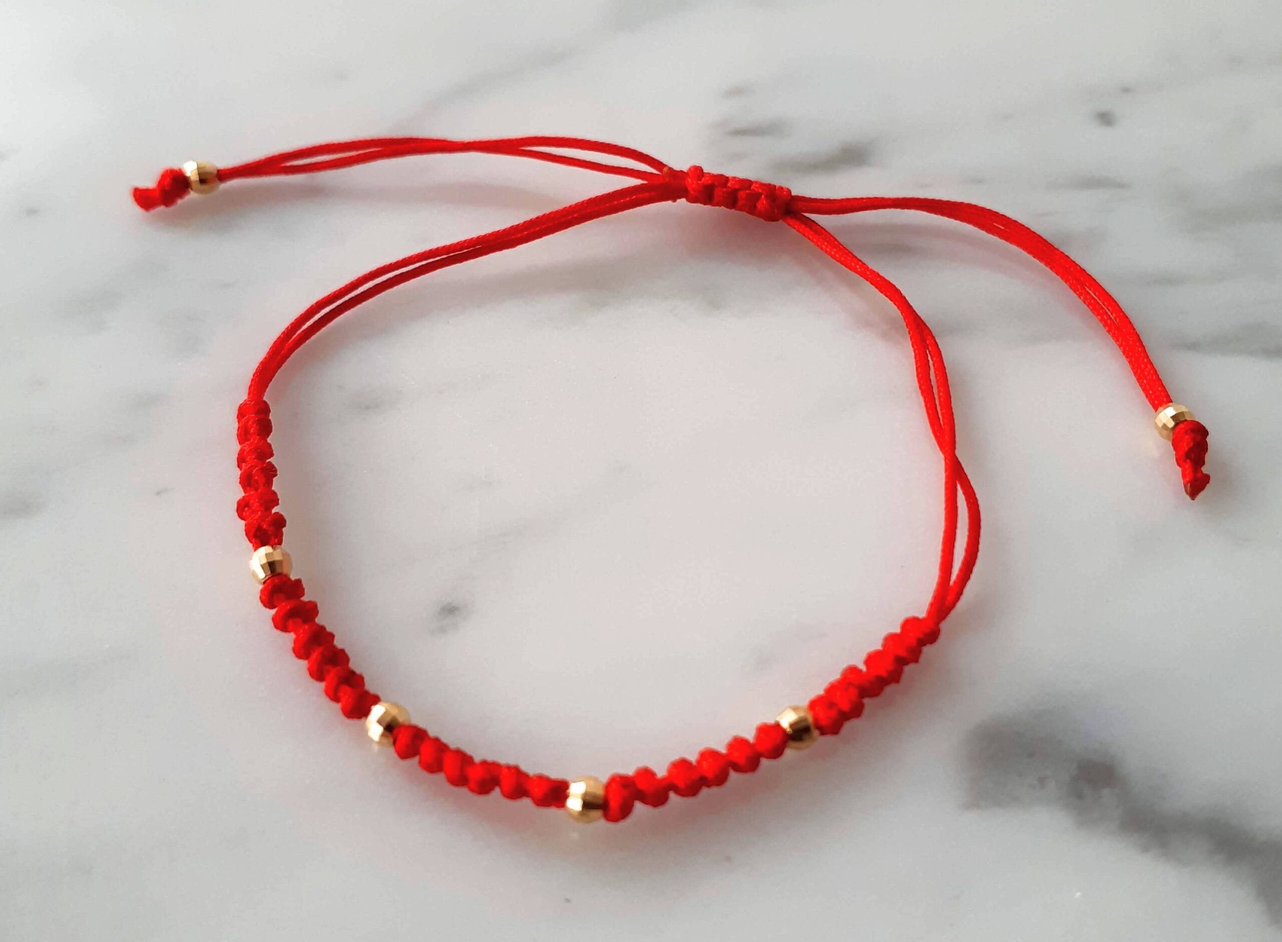 Chavarrieta Santa Muerte Bracelet - Black Thread Adjustable Red String Pulsera